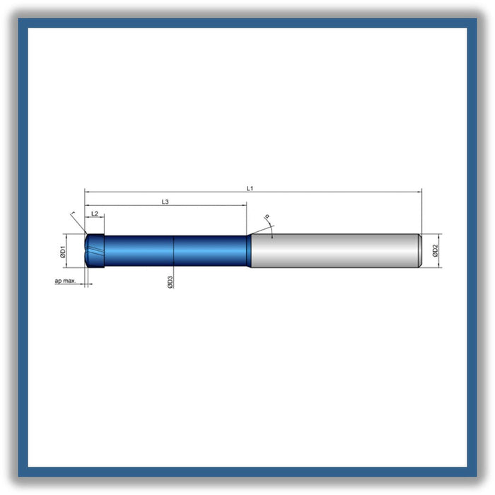 Solid Carbide End Mill 8mm 8x4.8-40x100xD8