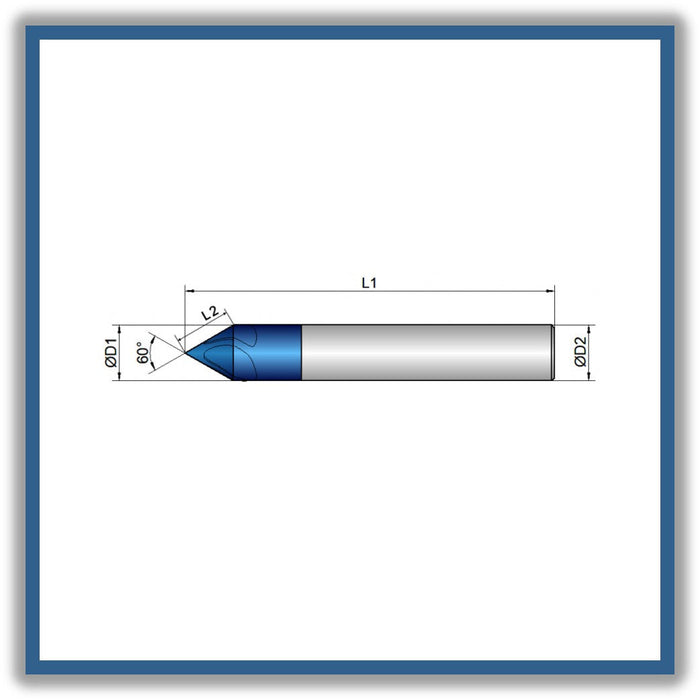 Solid Carbide Chamfer 60° 3mm  3x50xD3