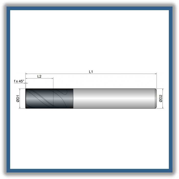 Solid Carbide End Mill 12mm 12R1x26-38x83xD12