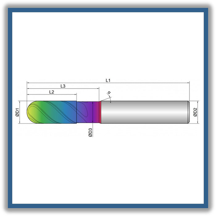 Solid Carbide End Mill 8mm 8R4x18-26x63xD8