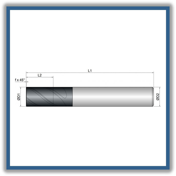 Solid Carbide End Mill 12mm 12C0.2x16x73xD12