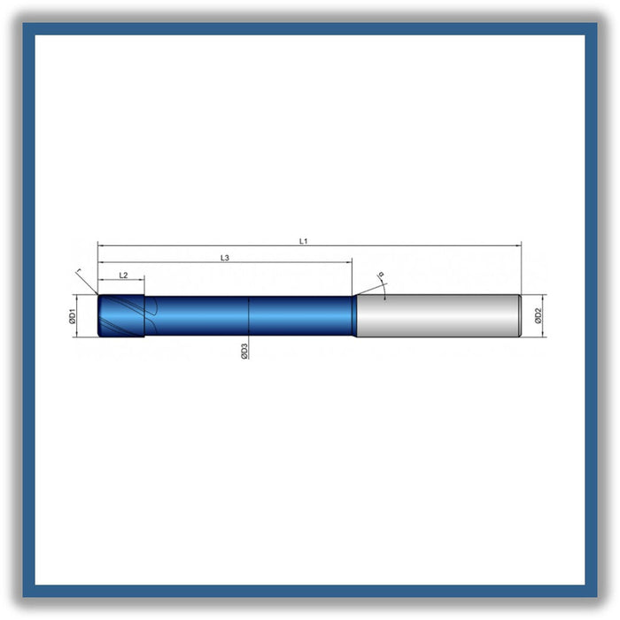 Solid Carbide End Mill 12mm 12R1.5x12-75x120xD12