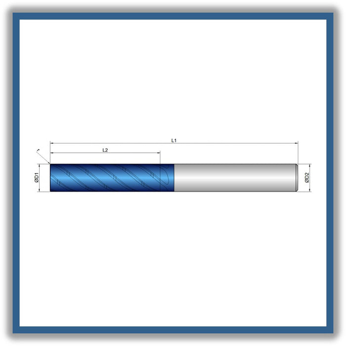 Solid Carbide End Mill 6mm 6R0.15x26x67xD6