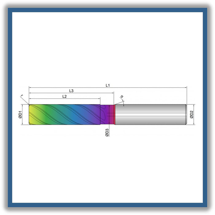 Solid Carbide End Mill 16mm 16R3x55-66x110xD16