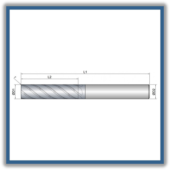 Solid Carbide End Mill 10mm 10R1x40x90xD10