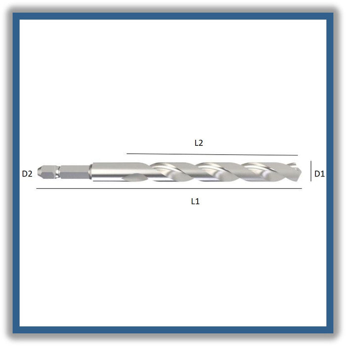 HSS Drill Hexagonal Shank Tip of 118º Helix at 30º 7mm 7x69x109xHEX 1/4"