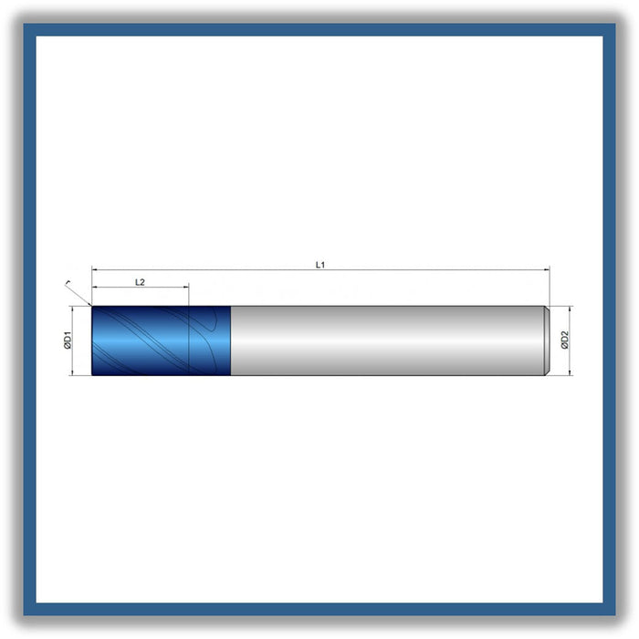 Solid Carbide End Mill 8mm 8R0.2x12x58xD8