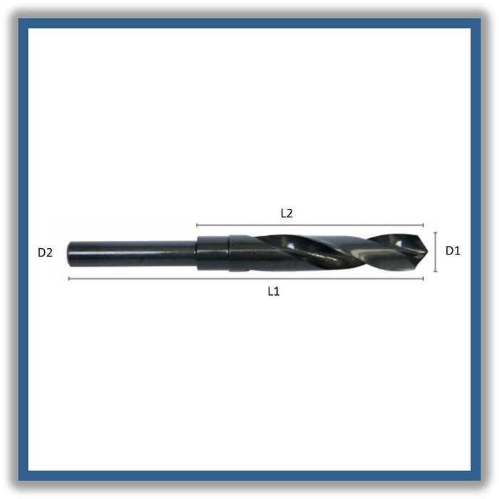 HSS Drill Reduced Shank Tip of 118º Helix at 30º DIN338N  1"x76x152xD1/2"