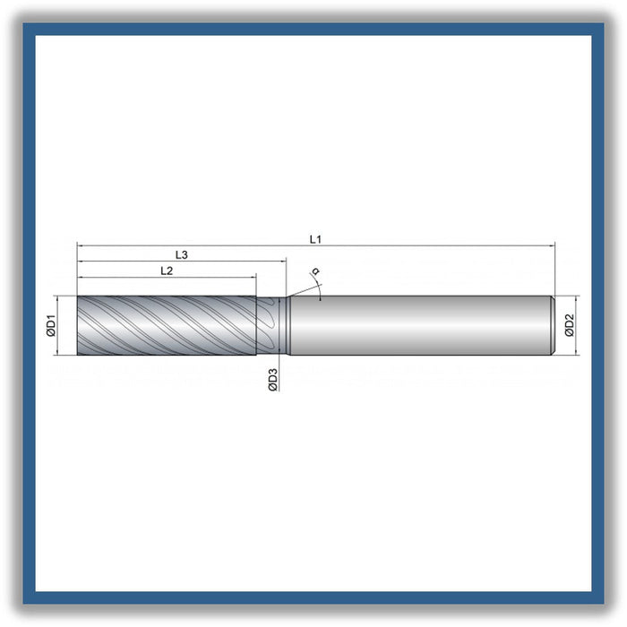 Solid Carbide End Mill 10mm 10R0.5x30-35x80xD10