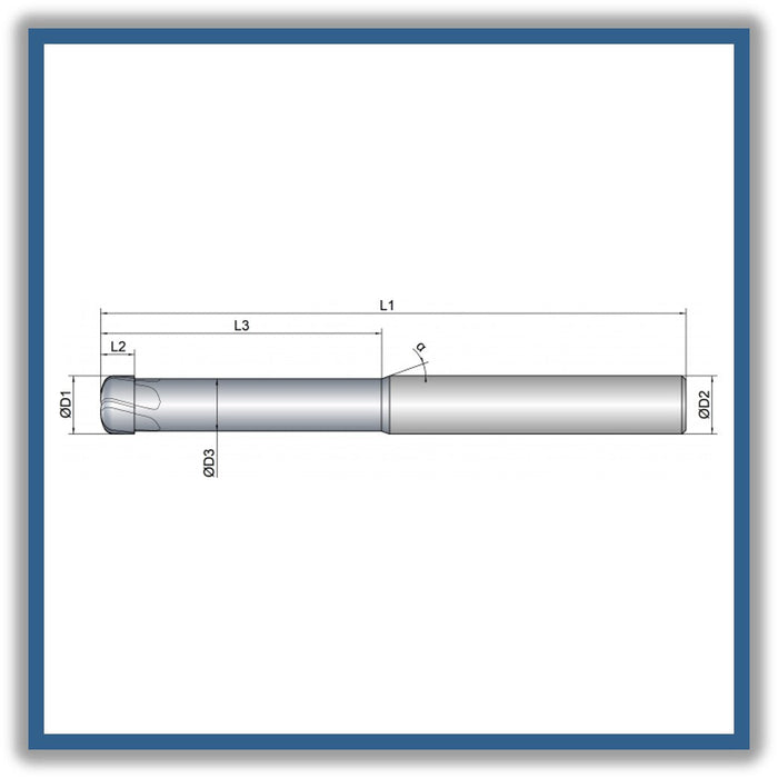 Solid Carbide End Mill 8mm 8x4.8-40x100xD8