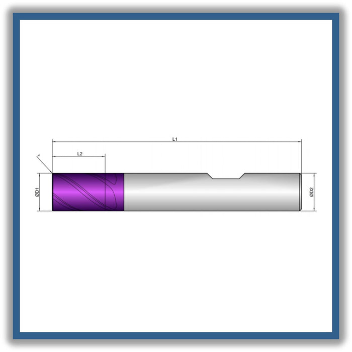 Solid Carbide End Mill 6mm 6R0.2x10x54xD6