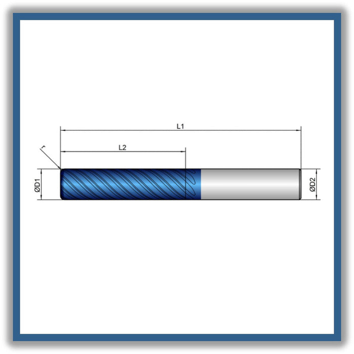 Solid Carbide End Mill 16mm 16R1x65x125xD16