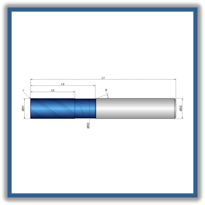 Solid Carbide End Mill 20mm 20R0.3x41-54x104xD20