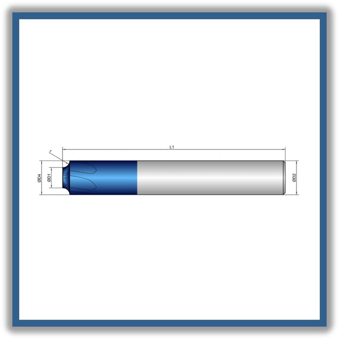 Solid Carbide Corner Rounding  4R0.8x50xD6
