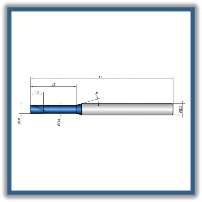 Solid Carbide End Mill 0.4mm 0.4x0.6-3x45xD4