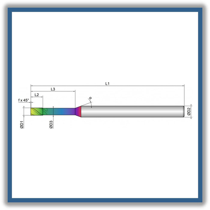 Solid Carbide End Mill 2mm 2C0.05x4-13x83xD6