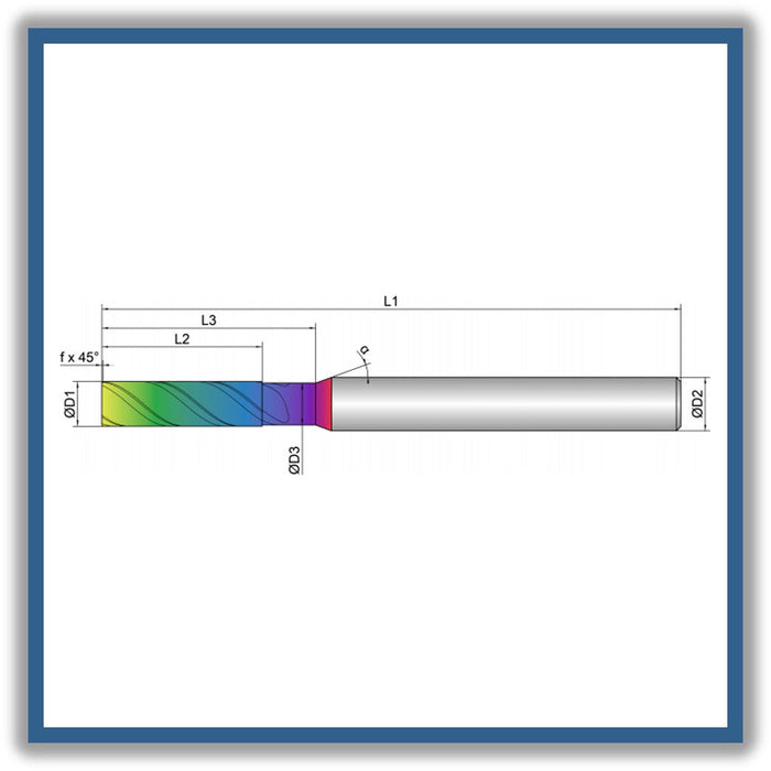 Solid Carbide End Mill 6mm 6C0.2x20-24x65xD6