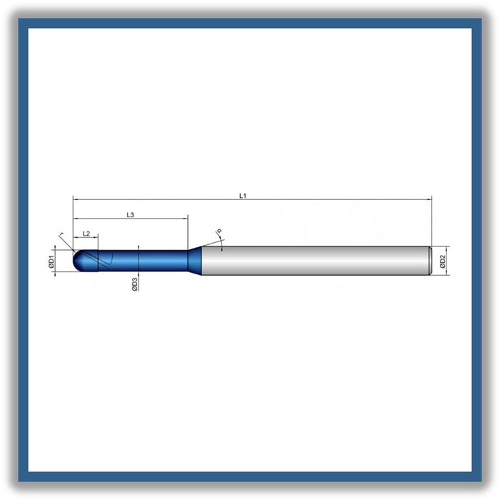 Solid Carbide End Mill 0.6mm 0.6R0.3x0.48-10x50xD4