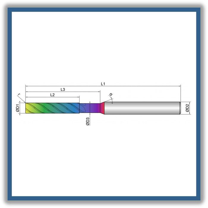 Solid Carbide End Mill 10mm 10R0.2x51-60x104xD10