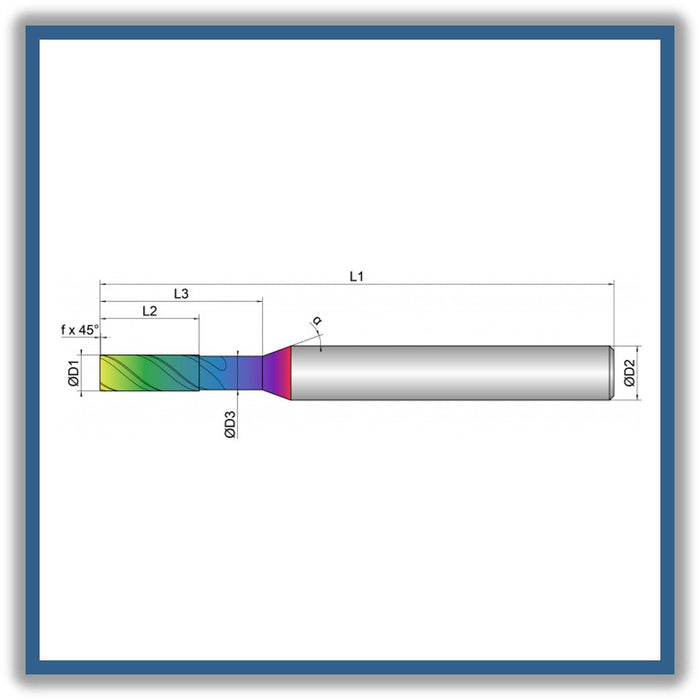 Solid Carbide End Mill 5mm 5C0.1x13-18x57xD6