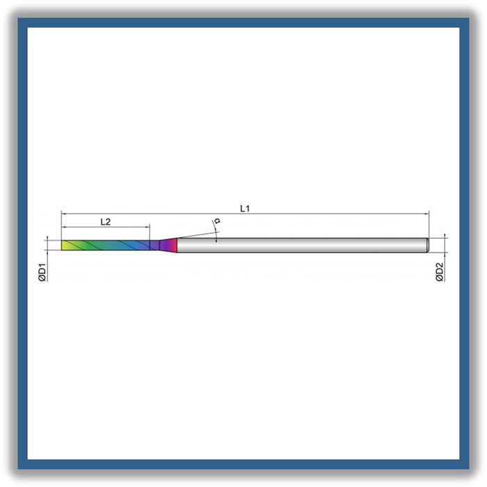 Solid Carbide End Mill 2mm 2x18x75xD3