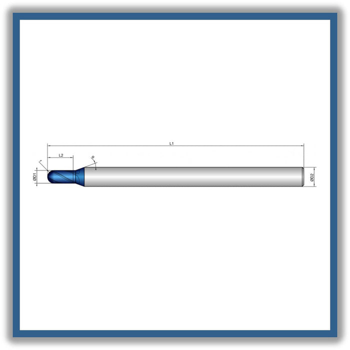 Solid Carbide End Mill 3mm 3R1.5x5x80xD6