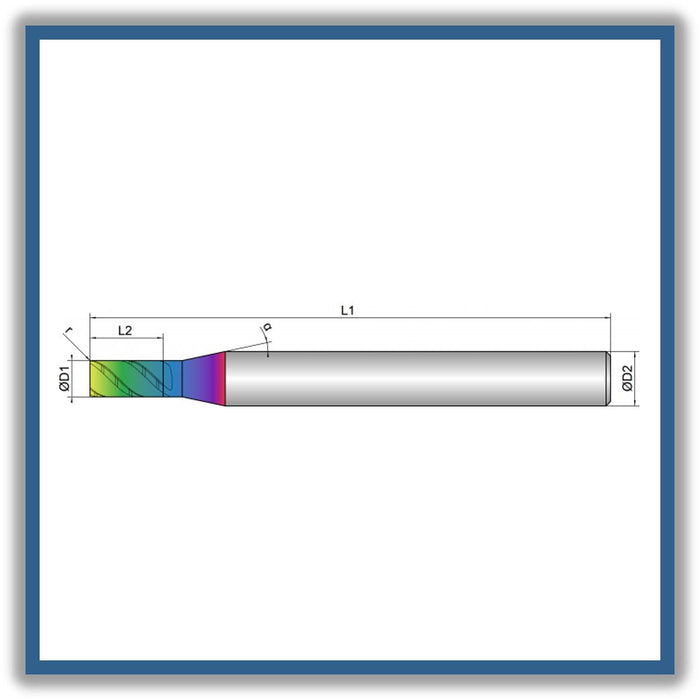 Solid Carbide End Mill 4mm 4R0.1x8-0x57xD6