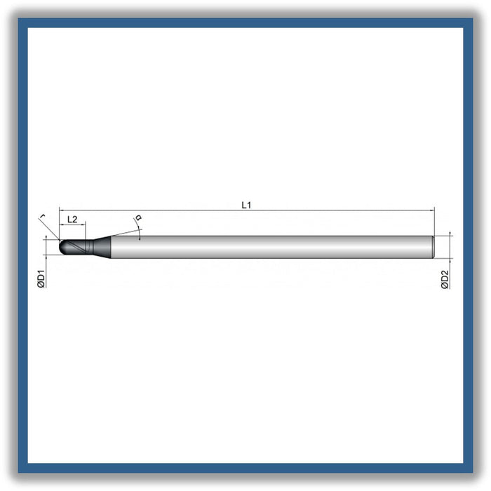 Solid Carbide End Mill 3mm 3R1.5x6x100xD6