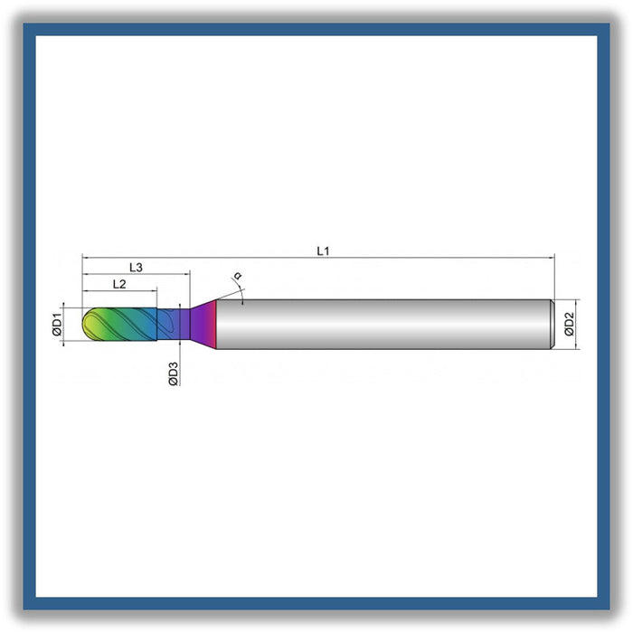 Solid Carbide End Mill 5mm 5R2.5x11-16x57xD6