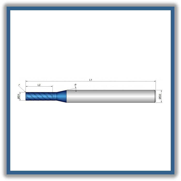 Solid Carbide End Mill 5mm 5R0.2x16x65xD6