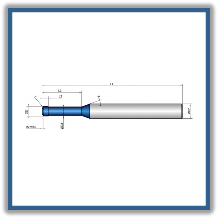 Solid Carbide End Mill 4mm 4x2.5-16x57xD6