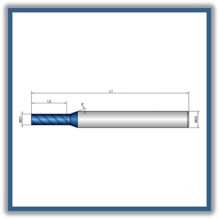 Solid Carbide End Mill 3mm 3x12x58xD6