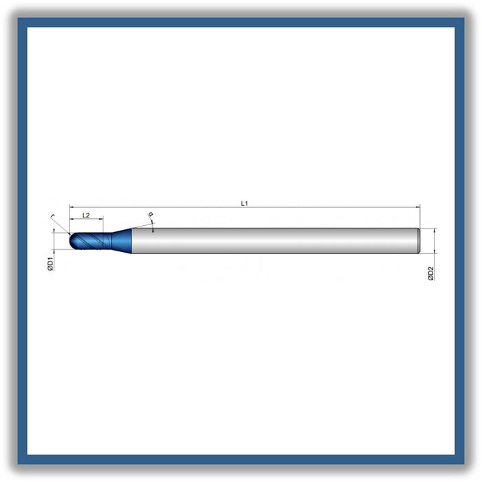 Solid Carbide End Mill 4mm 4R2x8x83xD6