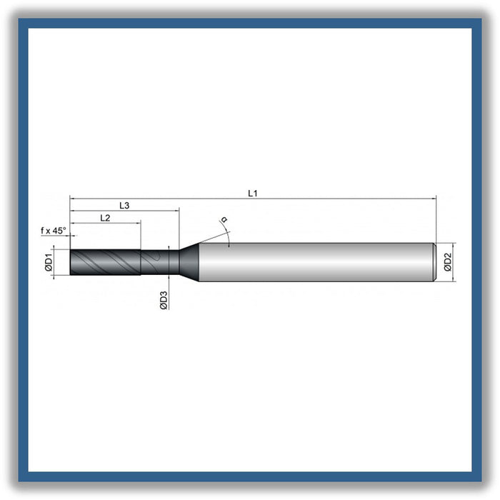 Solid Carbide End Mill 4mm 4C0.1x11-17x57xD6