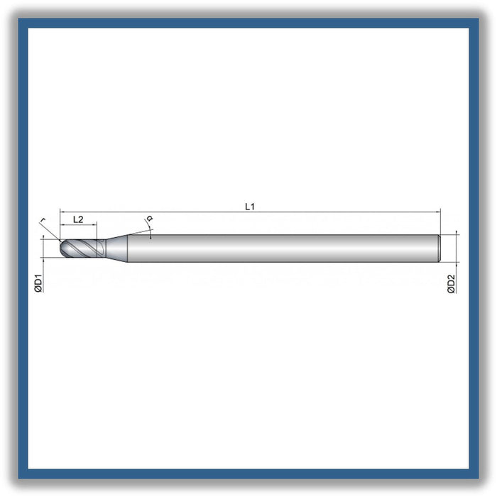 Solid Carbide End Mill 3mm 3R1.5x5x83xD6