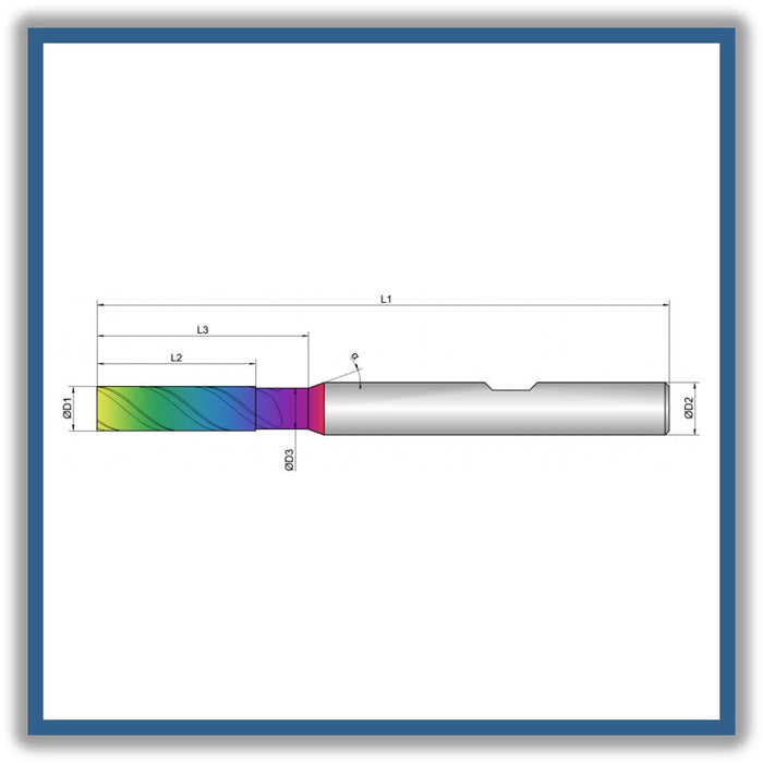 Solid Carbide End Mill 4mm 4x13-18x65xD6