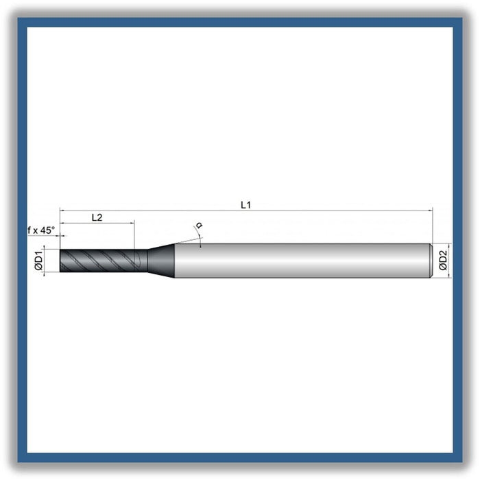 Solid Carbide End Mill 4mm 4x13x65xD6