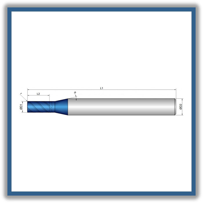 Solid Carbide End Mill 3mm 3R0.1x6x54xD6