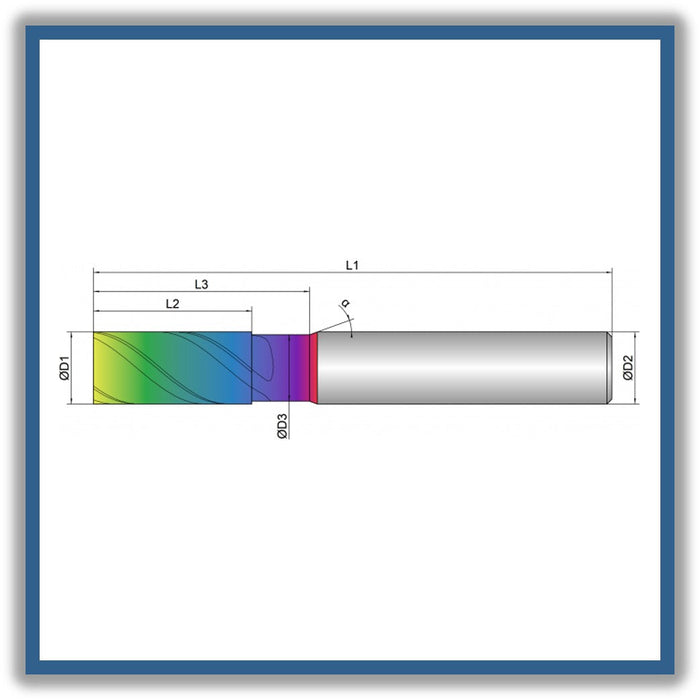 Solid Carbide End Mill 6mm 6x13-20x57xD6