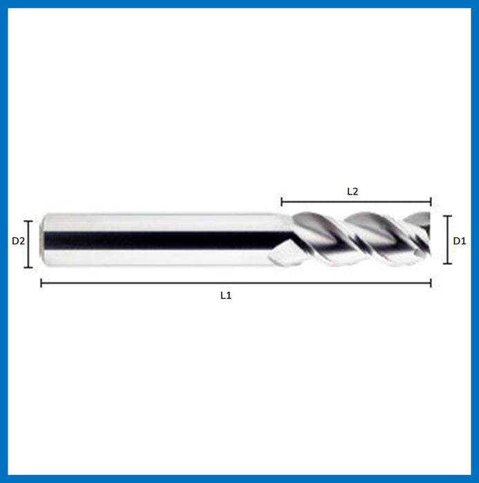 Solid Carbide End Mill 3mm 3x9x50xD6