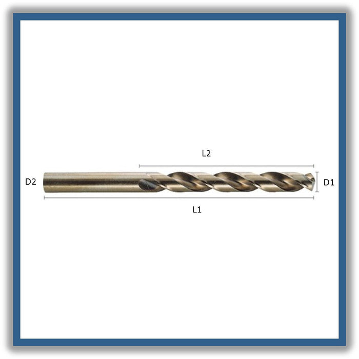 HSSCo Drill Tip of 135º Short series 5.25mm 5.25x52x86xD5.25 (10pcs)