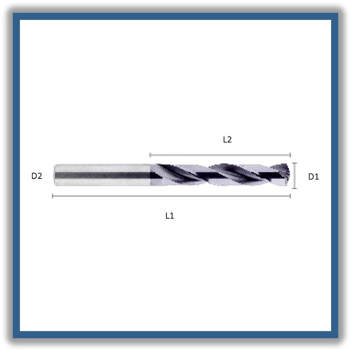 5xD Solid Carbide Drill 140º tip TiAlN coating DIN 6537 with internal Coolant 10.9mm 10.9x71x118xD12