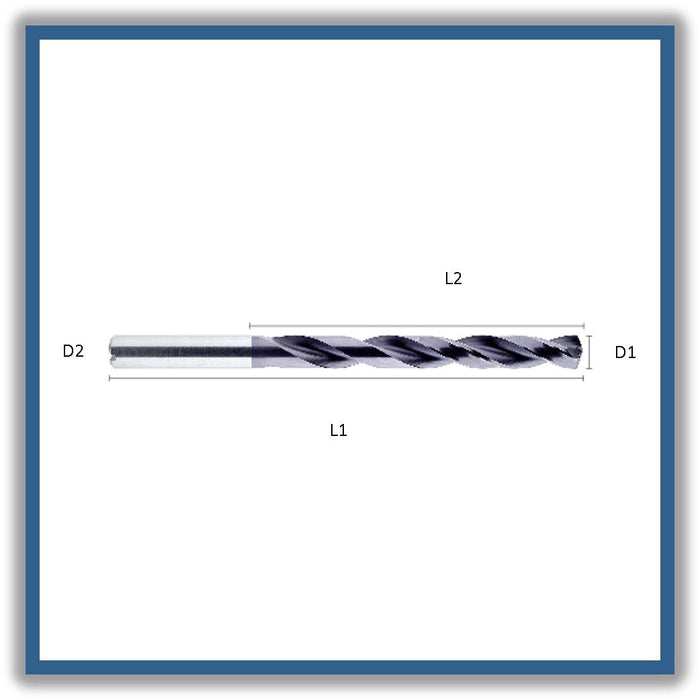 8xD Solid Carbide Drill 140º tip TiAlN coating DIN 6535 with internal Coolant 11.3mm 11.3x114x163xD12