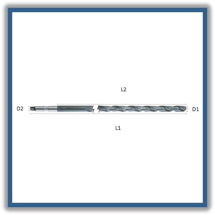 HSS Drill Taper Shank Tip of 118º Helix at 30º DIN1870N 29mm 29x30ºx460xCM3