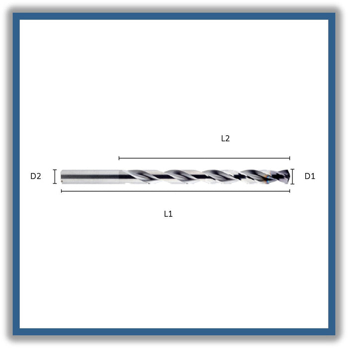 12xD Solid Carbide Drill 140º tip TiAlN coating DIN 6535 with internal Coolant 4.7mm 4.7x64x102xD6