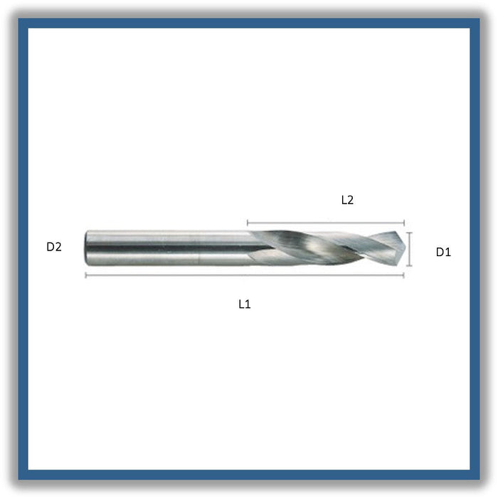 2xD Solid Carbide Drill Tip of 118º Helix at 30º DIN6539N 7.9x37x79xD7.9