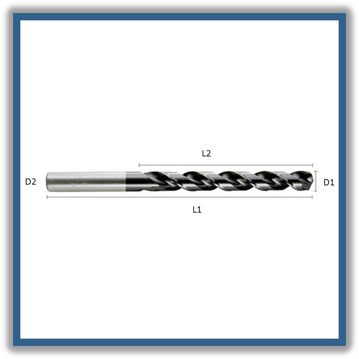 HSSCo Drill Tip of 135º Helix at 40º Short series DIN 338W TIALN 4.1mm 4.1x43x75xD4.1