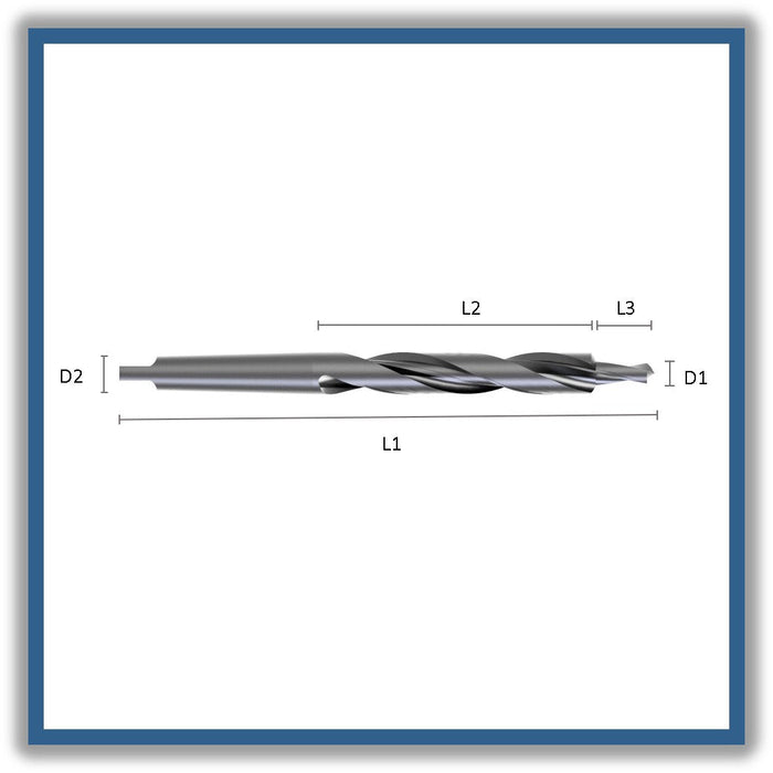 HSS Two-diameter Drill DIN8375 9mm 9x19x130x228xD17.2 (M-8)