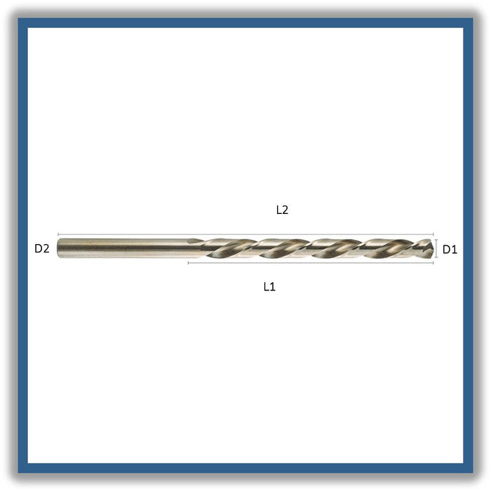 HSSCo Drill Tip of 135º Helix at 30º Long series DIN 340N 5.5mm 5.5x91x139xD5.5 (10pcs)