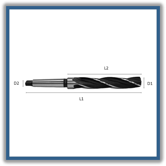 HSS Drill Taper Shank Tip of 120º Helix at 30º DIN343 10mm 10x87x168xCM1